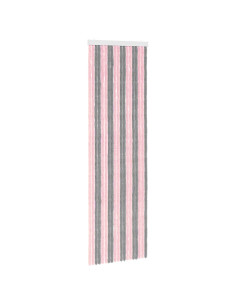 Tenda per insetti in chenille Grigio Argento e Rosa 56 x 185 cm 2