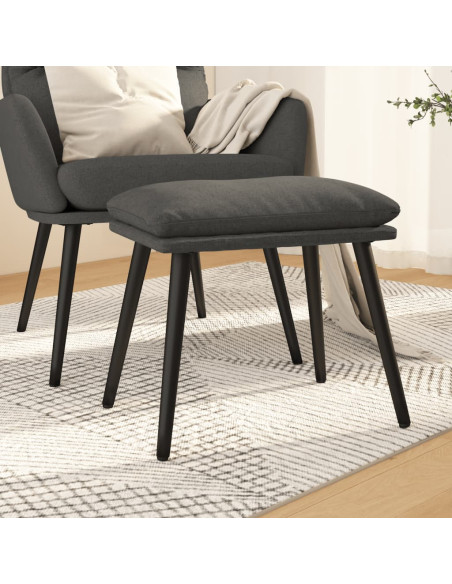 Poggiapiedi Grigio Scuro 45x29,5x35 cm in Tessuto