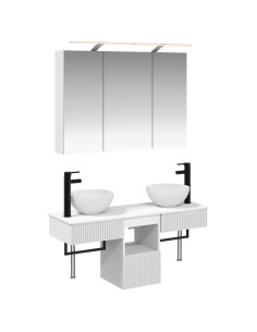 Set di Armadi da Bagno 4 pcs Bianco 100 x 14,5 x 70 cm