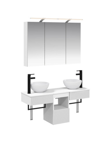 Set di Armadi da Bagno 4 pcs Bianco 100 x 14,5 x 70 cm