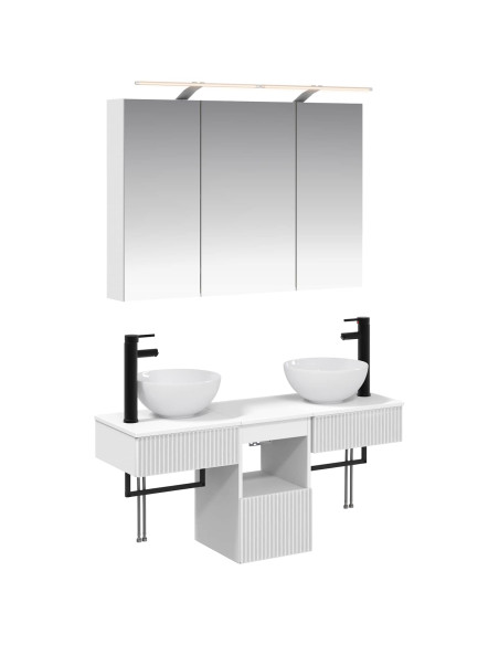 Set di Armadi da Bagno 4 pcs Bianco 100 x 14,5 x 70 cm