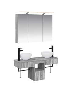 Set di Armadi da Bagno 4 pcs Sonoma grigio 100 x 14,5 x 70 cm