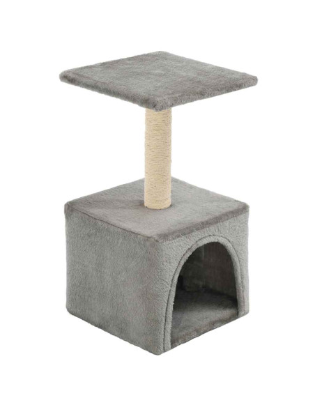 Albero per Gatti con Tiragraffi in Sisal 55 cm Grigio