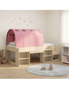 Letto con Tunnel 3 pz Rovere Sonoma e Rosa Legno ingegnerizzato