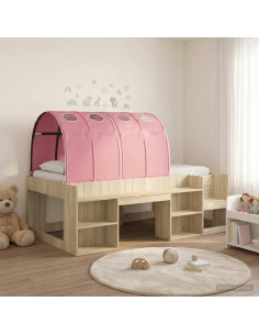 Letto con Tunnel 3 pz Rovere Sonoma e Rosa Legno multistrato