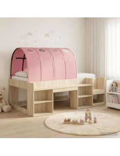 Letto con Tunnel 3 pz Rovere Sonoma e Rosa Legno multistrato