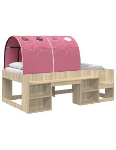 Letto con Tunnel 3 pz Rovere Sonoma e Rosa Legno ingegnerizzato 2