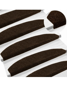 Tappetini per scale autoadesivi Semicircolare 15 pcs Marrone 2