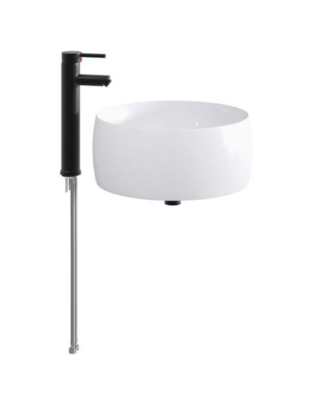 Lavabo da bagno Nero Opaco 38,5 x 38,5 x 16 cm Metallo