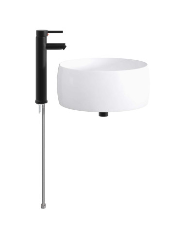 Lavabo da bagno Nero Opaco 38,5 x 38,5 x 16 cm Metallo