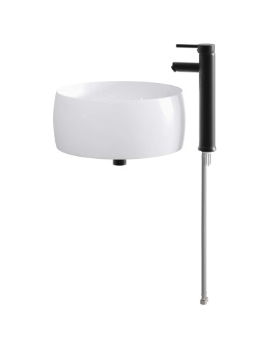 Lavabo da bagno Nero Opaco 38,5 x 38,5 x 16 cm Metallo