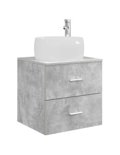 Mobile Lavabo da Parete Grigio Cemento 49,5 x 44,5 x 66 cm