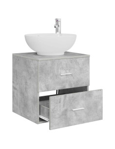 Mobile Lavabo da Parete Grigio Cemento 49,5 x 44,5 x 66,5 cm 2