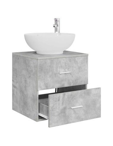 Mobile Lavabo da Parete Grigio Cemento 49,5 x 44,5 x 66,5 cm