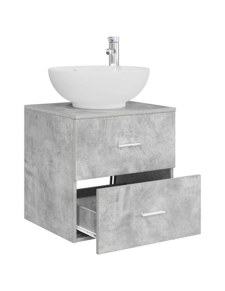 Mobile Lavabo da Parete Grigio Cemento 49,5 x 44,5 x 66,5 cm