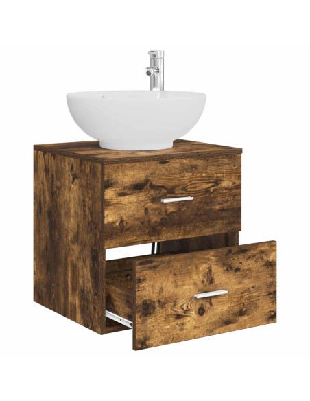 Mobile Lavabo da Parete Rovere Fumo 49,5 x 44,5 x 66,5 cm