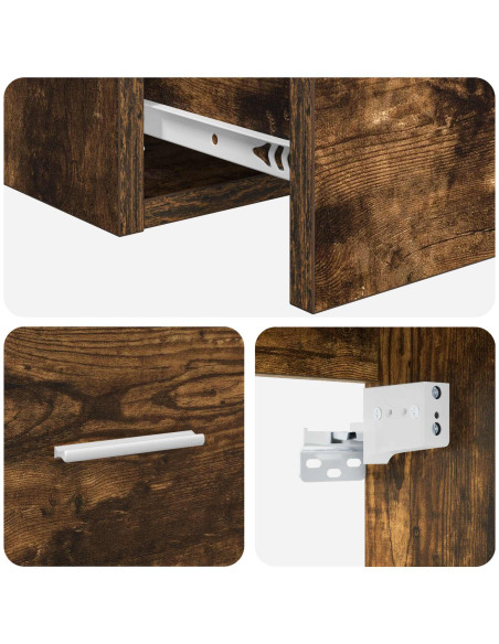 Mobile Lavabo da Parete Rovere Fumo 49,5 x 44,5 x 66,5 cm