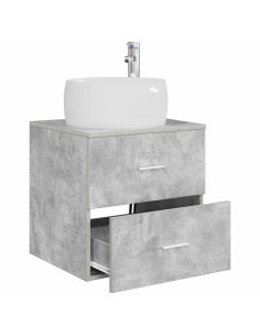 Mobile Lavabo da Parete Grigio Cemento 49,5 x 44,5 x 66 cm 2