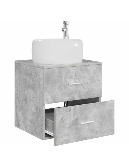 Mobile Lavabo da Parete Grigio Cemento 49,5 x 44,5 x 66 cm