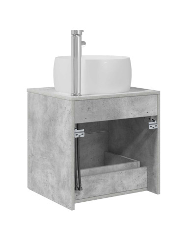 Mobile Lavabo da Parete Grigio Cemento 49,5 x 44,5 x 66 cm