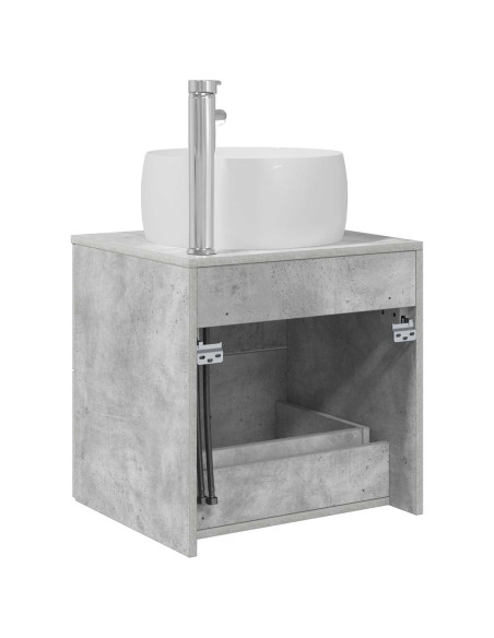 Mobile Lavabo da Parete Grigio Cemento 49,5 x 44,5 x 66 cm