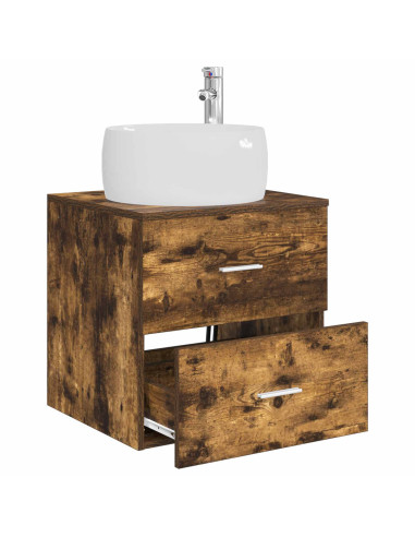 Mobile Lavabo da Parete Rovere Fumo 49,5 x 44,5 x 66 cm