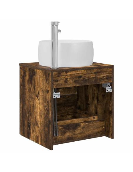 Mobile Lavabo da Parete Rovere Fumo 49,5 x 44,5 x 66 cm