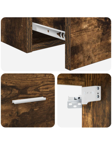 Mobile Lavabo da Parete Rovere Fumo 49,5 x 44,5 x 66 cm