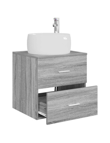 Mobile Lavabo da Parete Sonoma grigio 49,5 x 44,5 x 66 cm
