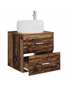 Mobile Lavabo da Parete Legno antico 49,5 x 44,5 x 66 cm 2