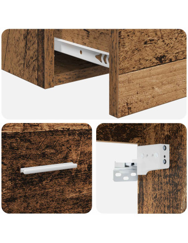 Mobile Lavabo da Parete Legno antico 49,5 x 44,5 x 66 cm