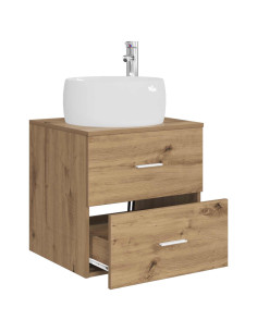 Mobile Lavabo da Parete Rovere Artigianale 49,5 x 44,5 x 66 cm 2