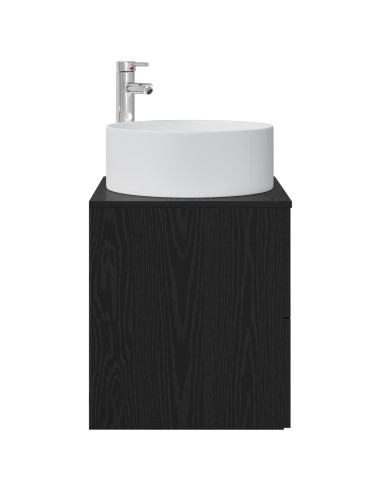 Mobile Lavabo da Parete Rovere Nero 49,5 x 44,5 x 65,5 cm