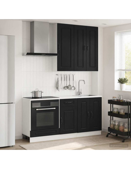 Unità Cucina KALMAR 5 pcs Nero Legno ingegnerizzato