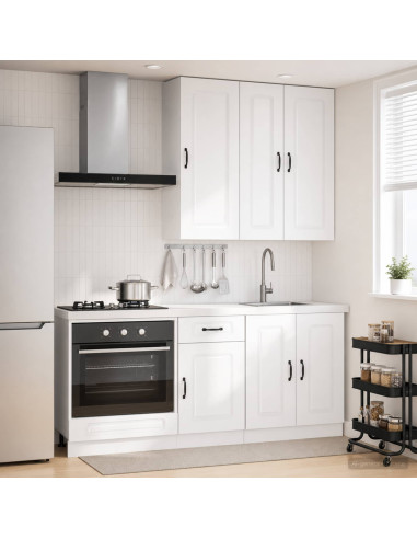 Unità Cucina KALMAR 5 pcs Bianco Lucido Legno ingegnerizzato