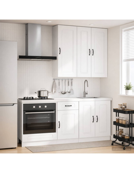Unità Cucina KALMAR 5 pcs Bianco Lucido Legno ingegnerizzato