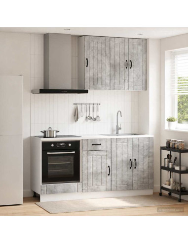 Unità Cucina LUCCA 5 pcs Grigio Cemento Legno ingegnerizzato