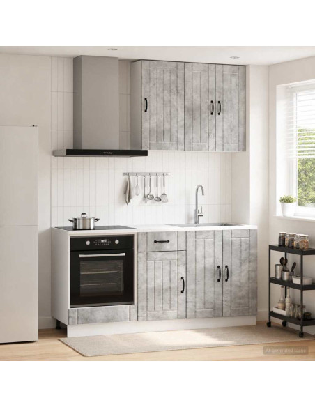 Unità Cucina LUCCA 5 pcs Grigio Cemento Legno ingegnerizzato