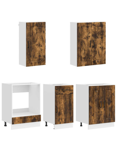Unità Cucina KALMAR 5 pcs Rovere Fumo Legno ingegnerizzato