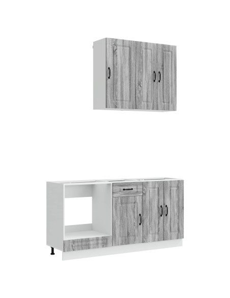 Unità Cucina KALMAR 5 pcs Sonoma grigio Legno ingegnerizzato
