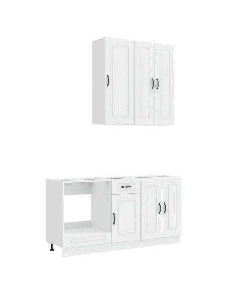 Unità Cucina KALMAR 5 pcs Bianco Lucido Legno ingegnerizzato