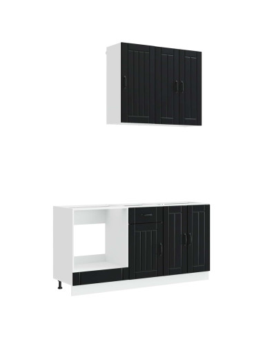 Unità Cucina LUCCA 5 pcs Nero Legno ingegnerizzato