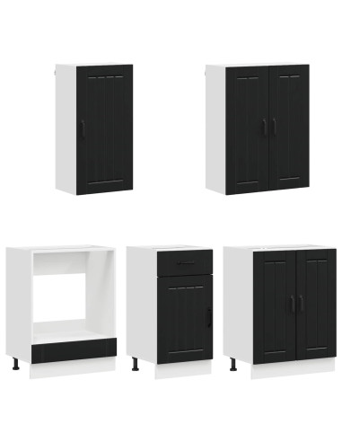 Unità Cucina LUCCA 5 pcs Nero Legno ingegnerizzato