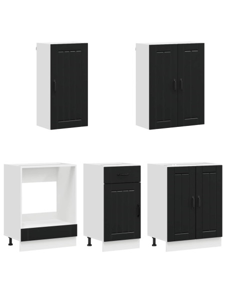 Unità Cucina LUCCA 5 pcs Nero Legno ingegnerizzato