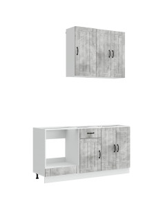 Unità Cucina LUCCA 5 pcs Grigio Cemento Legno ingegnerizzato 2