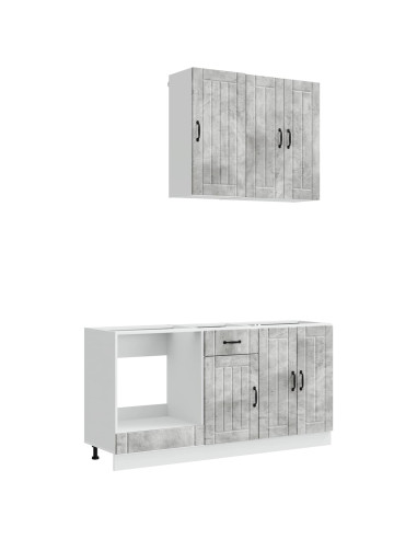 Unità Cucina LUCCA 5 pcs Grigio Cemento Legno ingegnerizzato