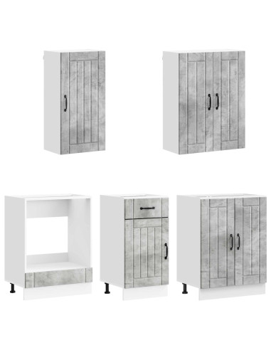 Unità Cucina LUCCA 5 pcs Grigio Cemento Legno ingegnerizzato