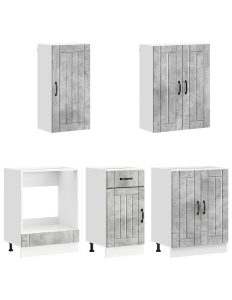 Unità Cucina LUCCA 5 pcs Grigio Cemento Legno ingegnerizzato