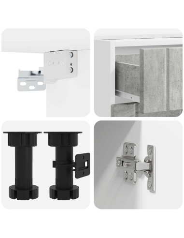 Unità Cucina LUCCA 5 pcs Grigio Cemento Legno ingegnerizzato
