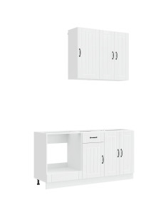 Unità Cucina LUCCA 5 pcs Bianco Lucido Legno ingegnerizzato 2